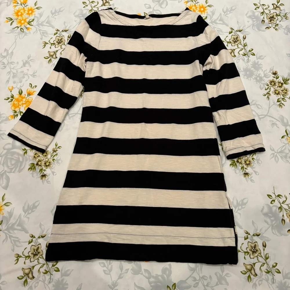 J. Crew Size M Striped 3/4 Sleeve Dress